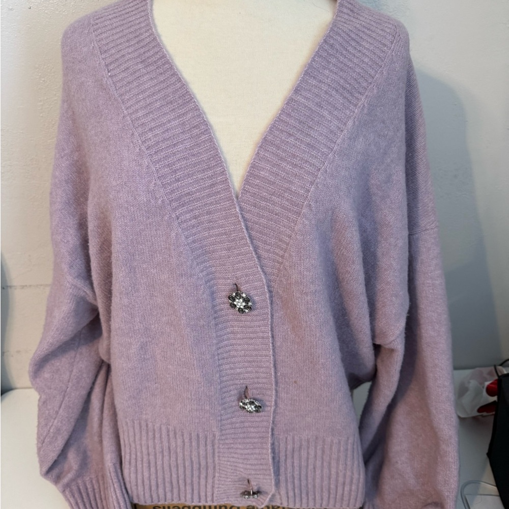 H&M Lilac Button-Up Cardigan